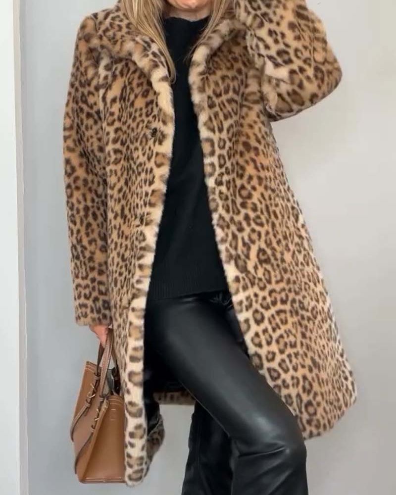 Lysandra™ Elegant Leopard Coat