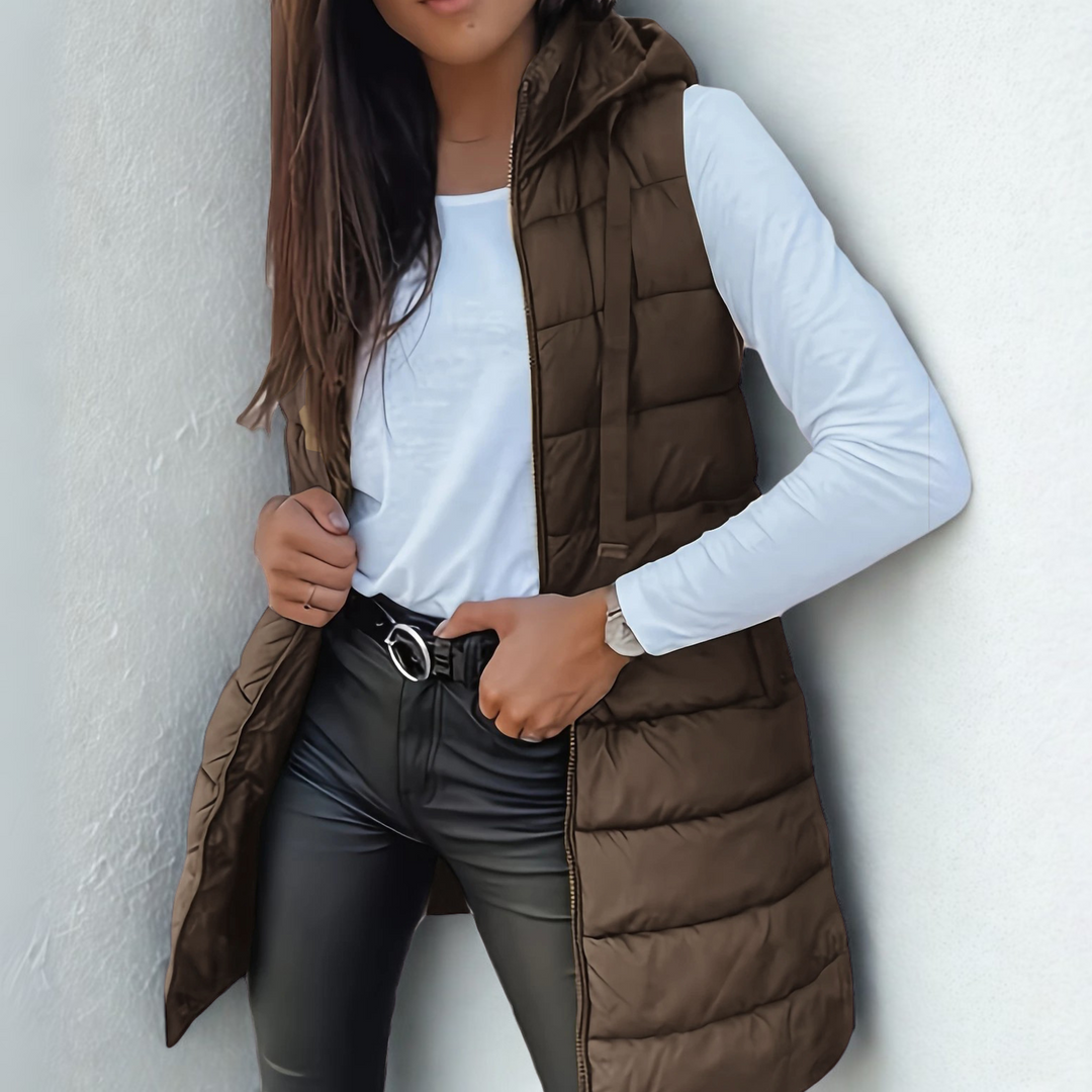 Mitchelle™ Casual Long Sleeveless Puffer Vest