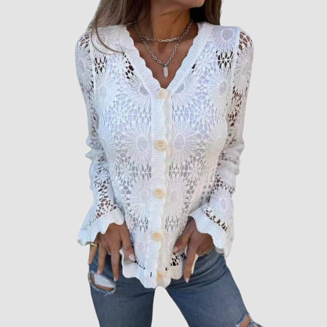 Laurelle™ Lace V-Neck Cardigan
