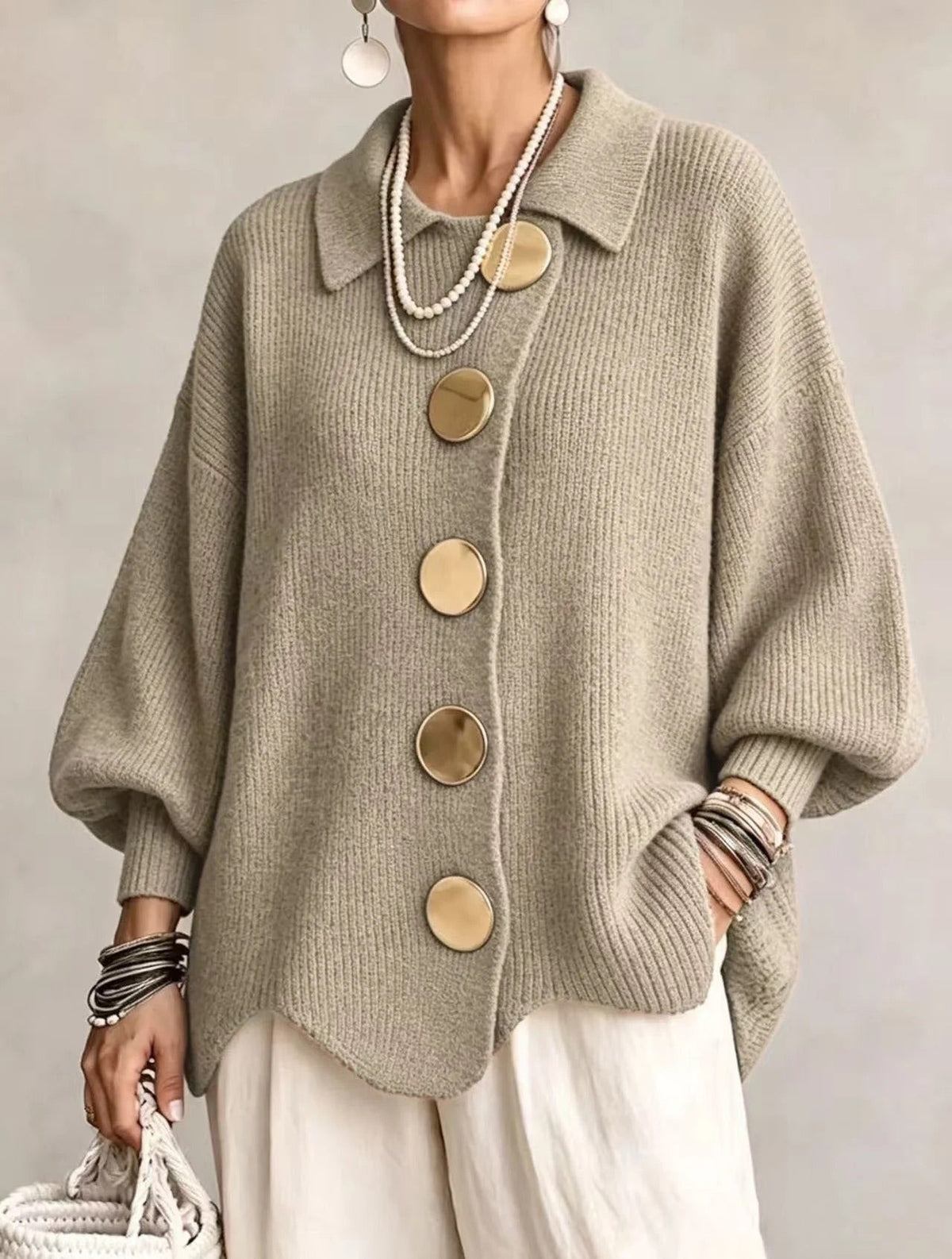 Eleanor| Oversized Button Cardigan