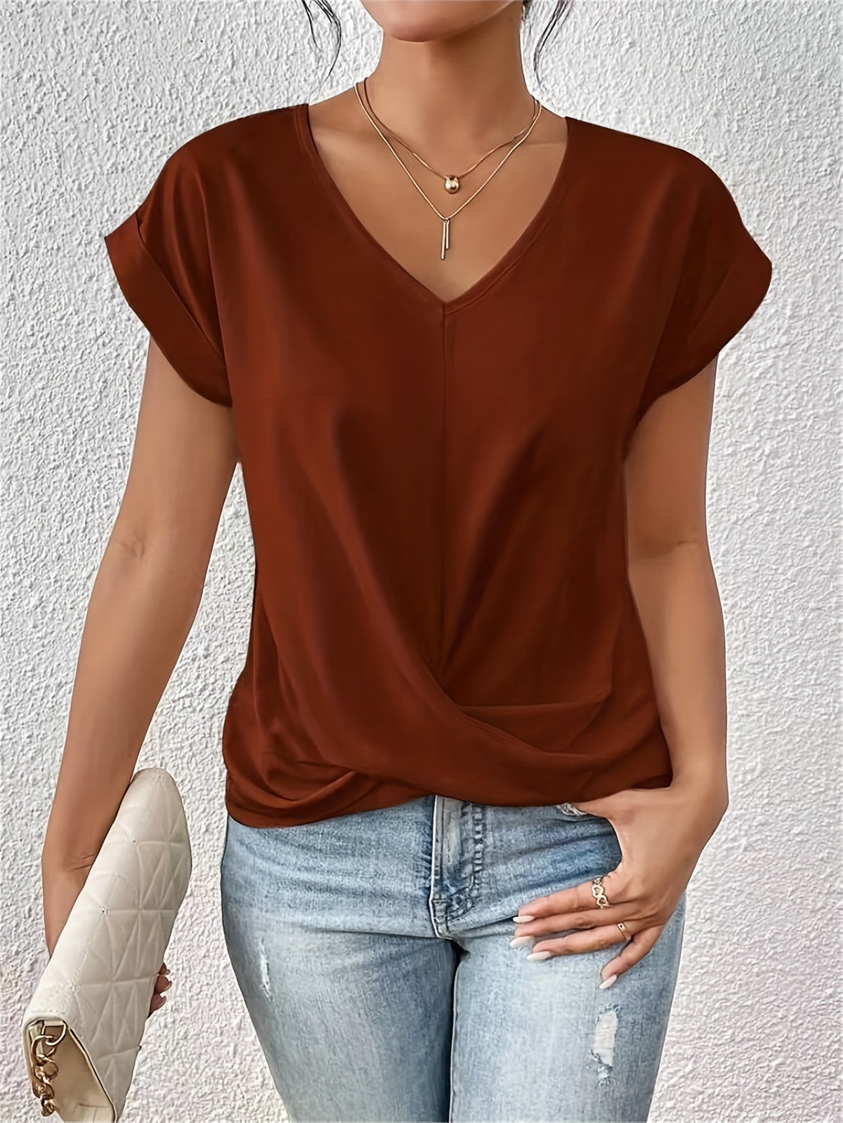Cleo™ Classic t shirt with v neckline