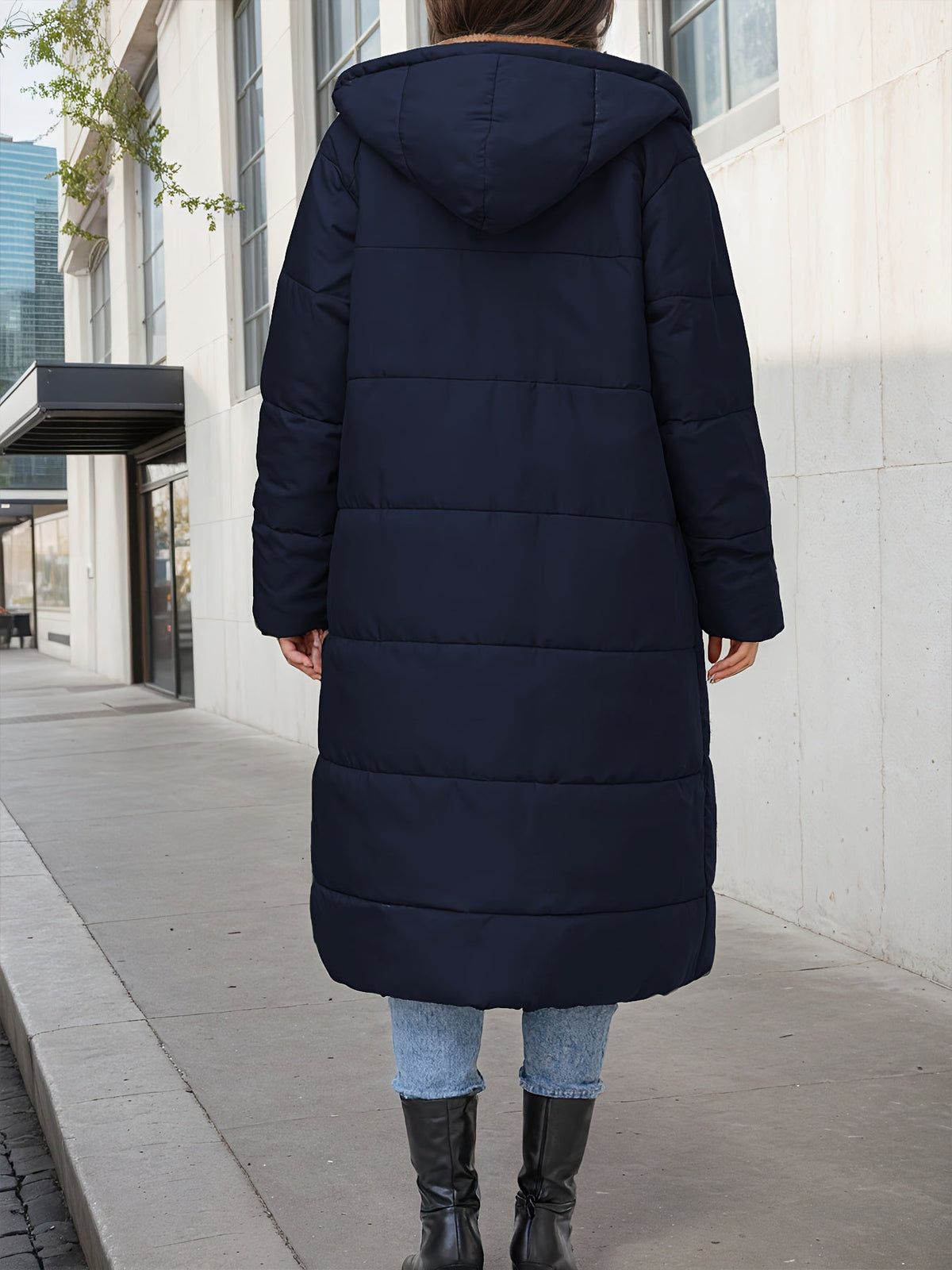 Celeste™ – Plush Quilted Long Hooded Coat