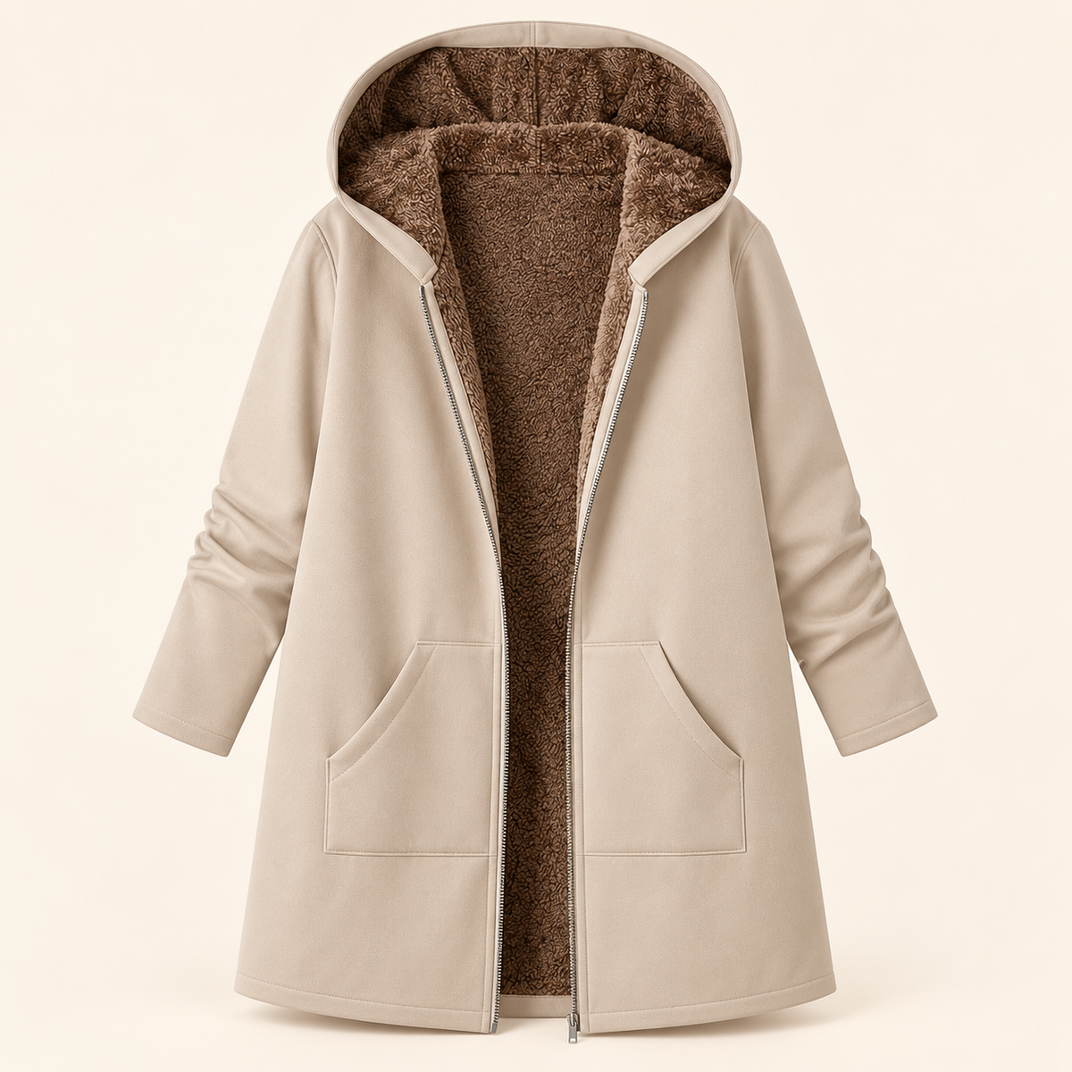 Lillian™ | Cozy Sherpa-Lined Hooded Coat