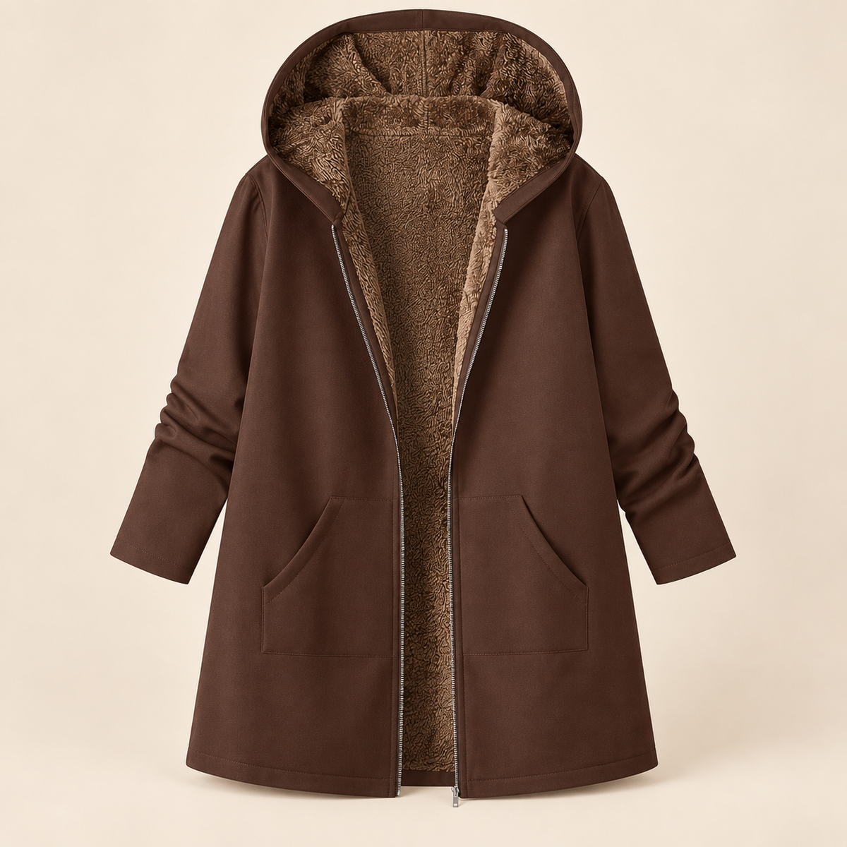 Lillian™ | Cozy Sherpa-Lined Hooded Coat