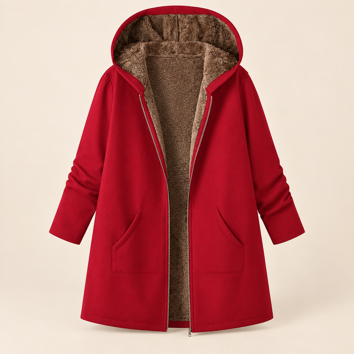 Lillian™ | Cozy Sherpa-Lined Hooded Coat