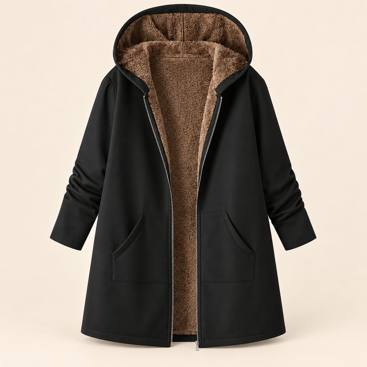 Lillian™ | Cozy Sherpa-Lined Hooded Coat