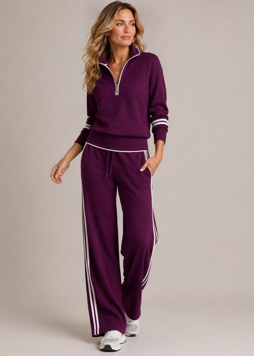 Ensemble Chloé™ | Pull Demi-Zip & Pantalon Large