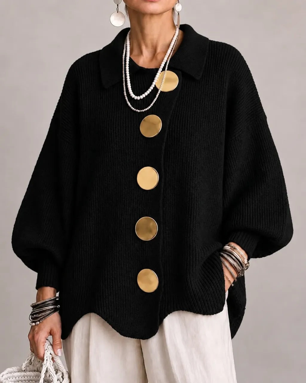 Eleanor| Oversized Button Cardigan