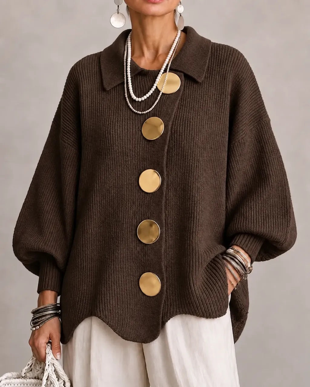 Eleanor| Oversized Button Cardigan