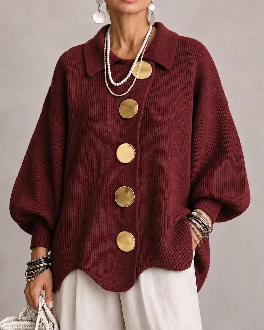 Eleanor| Oversized Button Cardigan
