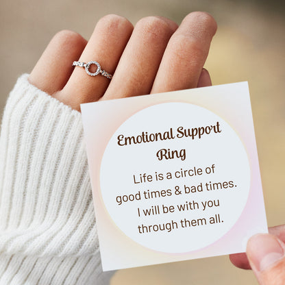 925 Sterling Silver Good Times And Bad Times Emotional Support Pavé Open Circle Ring