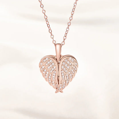 Personalized Angel Wing Photo Locket Necklace