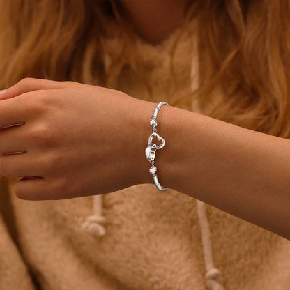 For Love - Distance and Time Will Never Break us Apart Heart to Heart Bracelet