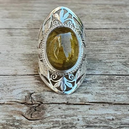 Gemstone Two tone Art Sculpture Ring