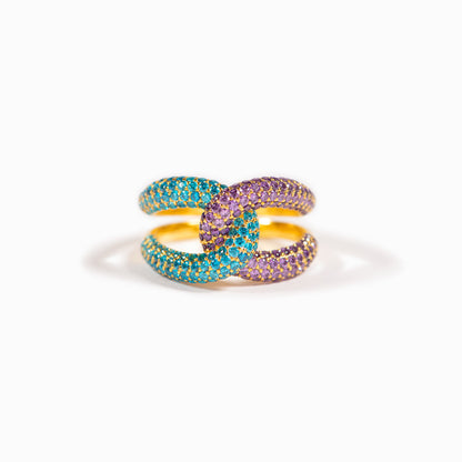 Crafted With Angels’ Love Birthstones Chunky Link Ring