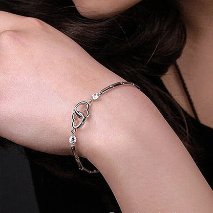 For Love - Distance and Time Will Never Break us Apart Heart to Heart Bracelet