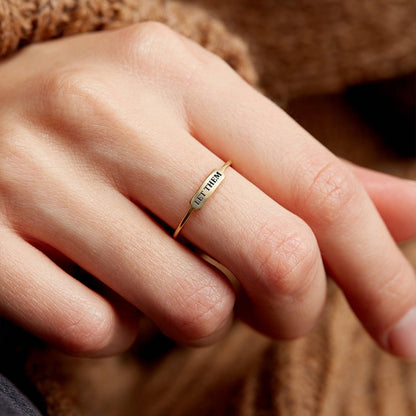 [IMMEDIATE 49% DISCOUNT🛒] - LET THEM DAINTY BAR RING 140 reviews