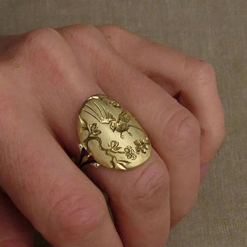 Gold Bird Nature Inspired Ring