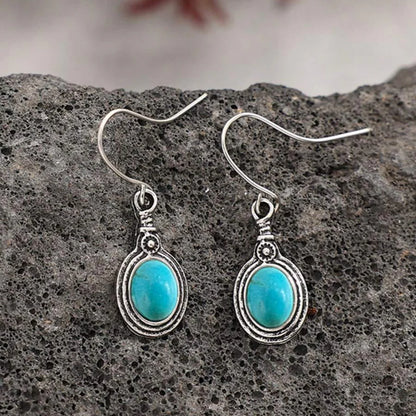 Western Style Turquoise Drop Earrings