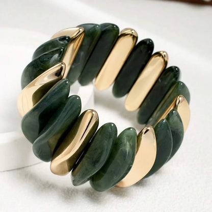 Bohemian Retro Geometric Thick Acrylic Beaded Bracelet