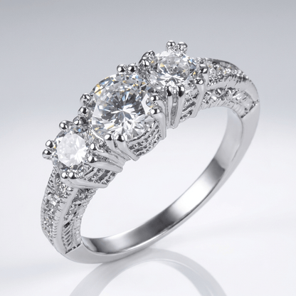 SILVER TRINITY RING