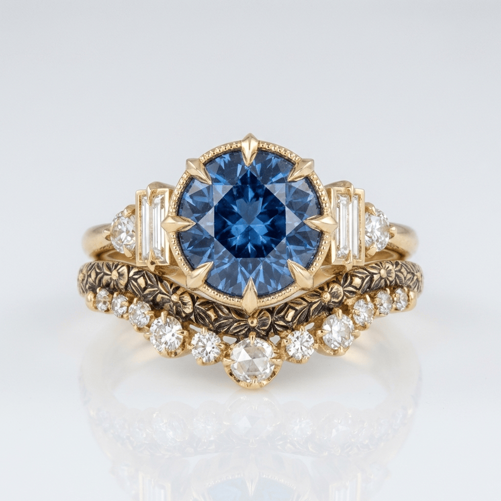 VINTAGE SAPPHIRE GOLDEN RING