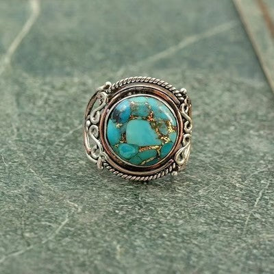 925 Boho Turquoise Ring