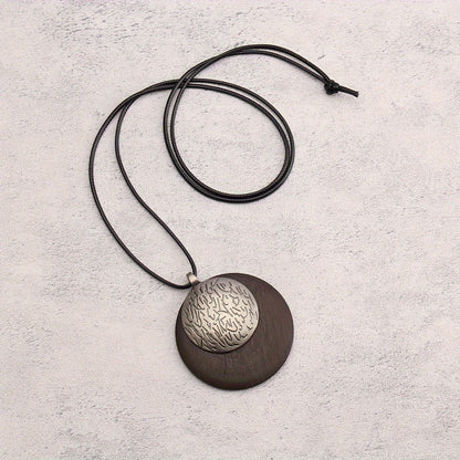 Bohemian Retro Style Spiral Medallion Pendant Long Necklace