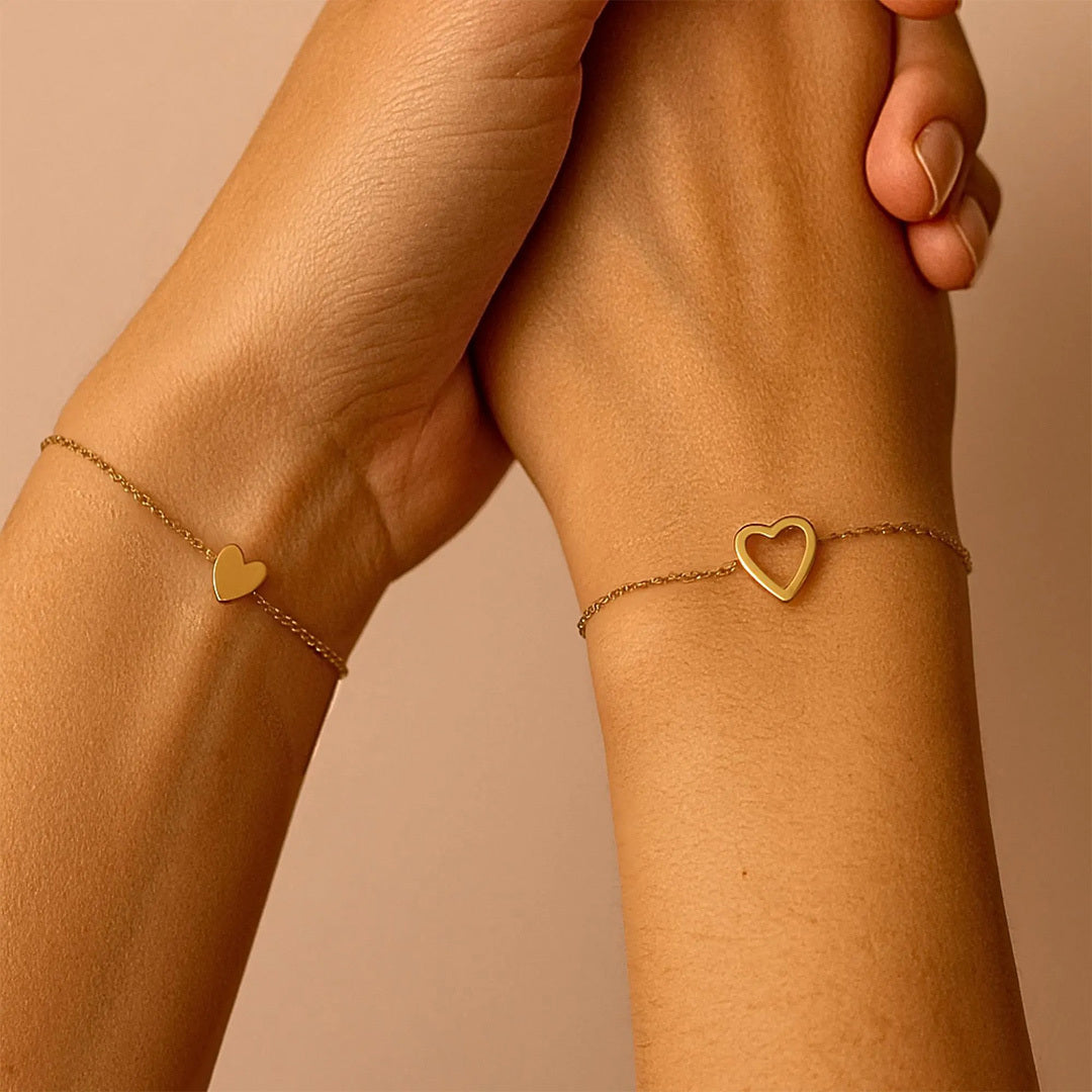 Mother & Daughter Matching Heart Beat Bracelet Set
