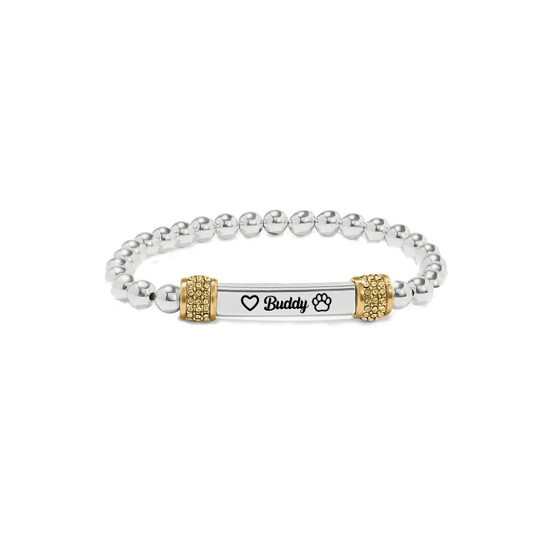 FOR MEMORIAL - My Four-legged Angel is Always Near By Custom Name Bead Bracelet
