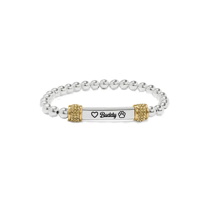 FOR MEMORIAL - My Four-legged Angel is Always Near By Custom Name Bead Bracelet