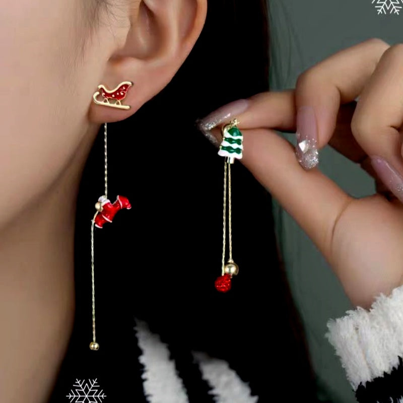 Christmas Santa Claus Tassel Earrings