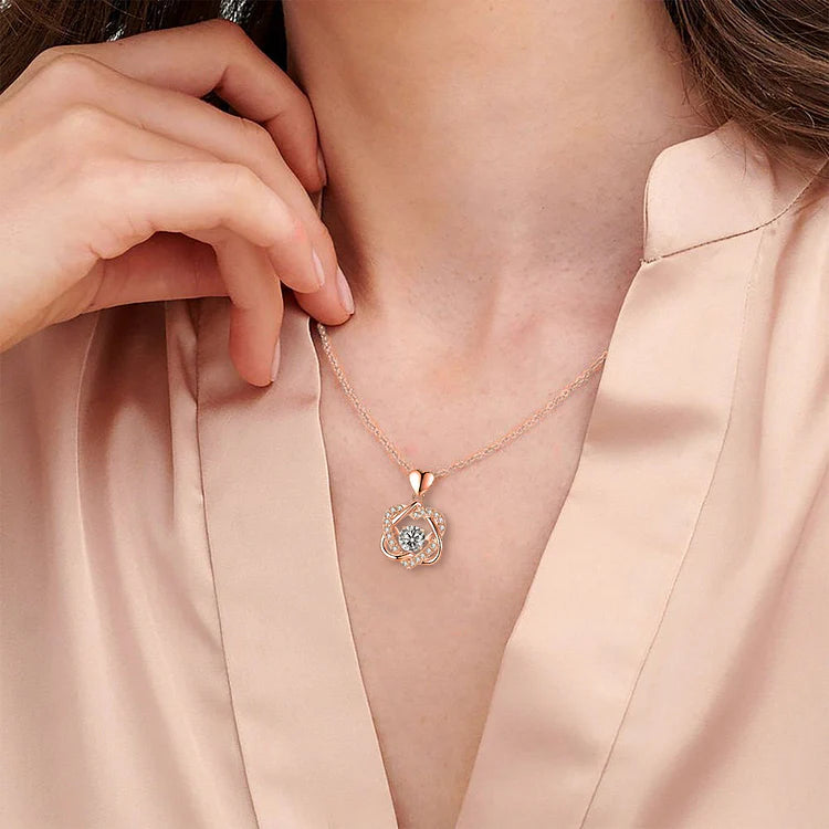 For Unbiological Daughter - S925 We Are Forever Linked Together Love Knot Necklace