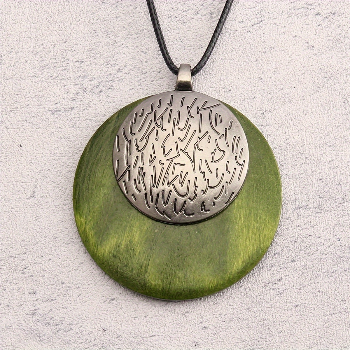 Bohemian Retro Style Spiral Medallion Pendant Long Necklace