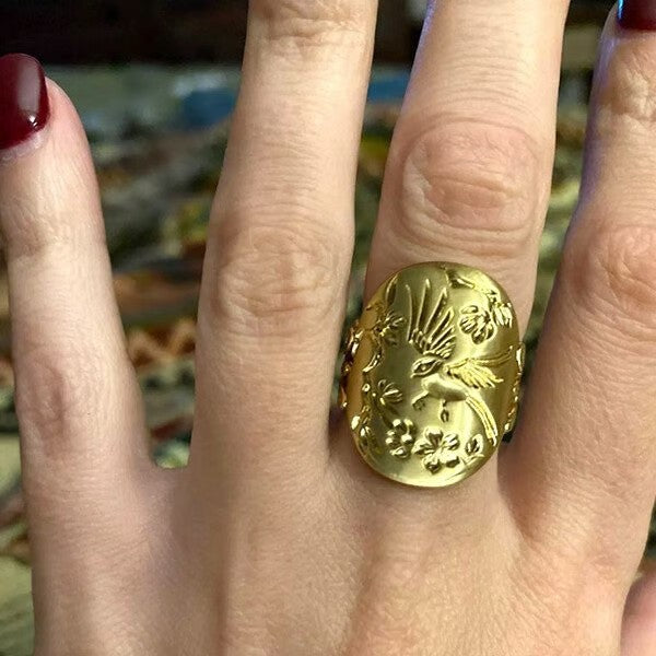 Gold Bird Nature Inspired Ring
