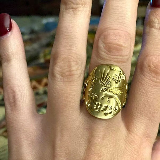 Gold Bird Nature Inspired Ring