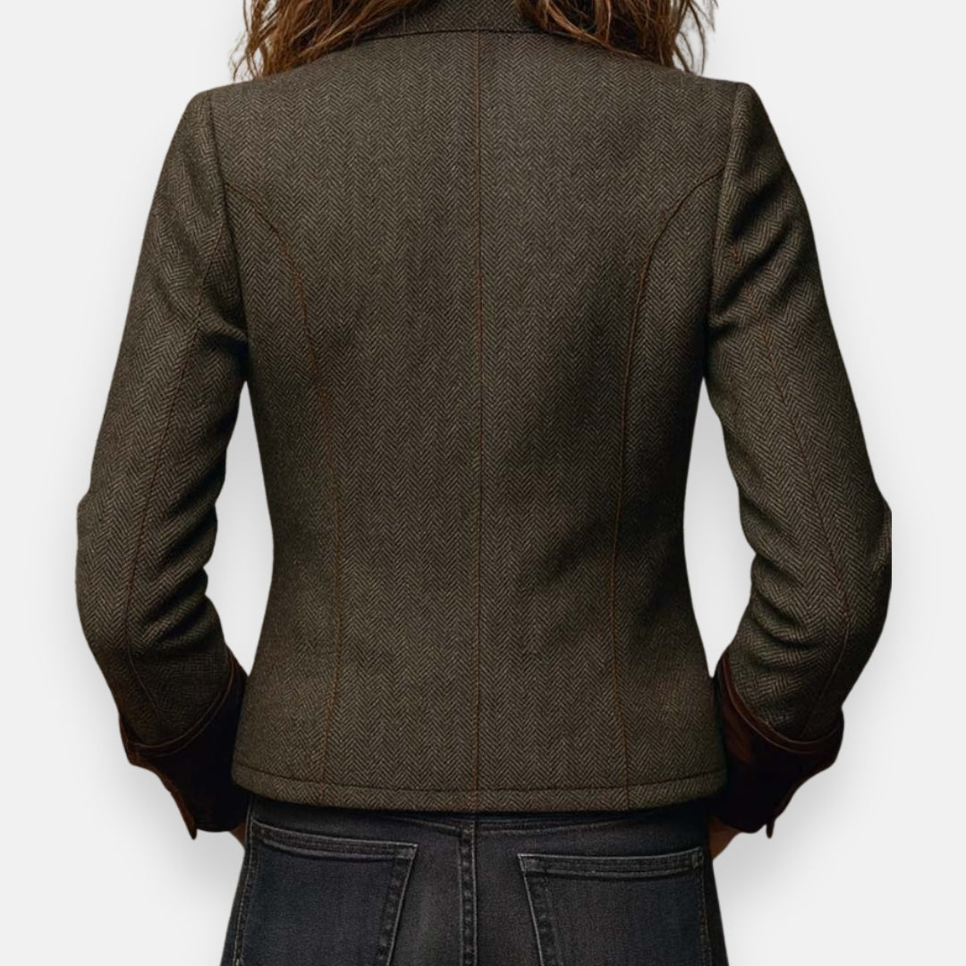 Corrie - Tweed Jacket with Velvet Details