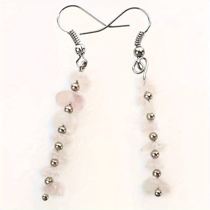 Boho Colorful Natural Gemstone Drop Earrings