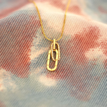 You're Never Alone Emotional Support Rectangle Interlocking Necklace