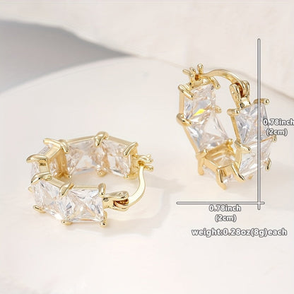 Vintage Boho Style Clear Cubic Zirconia Drop Earrings