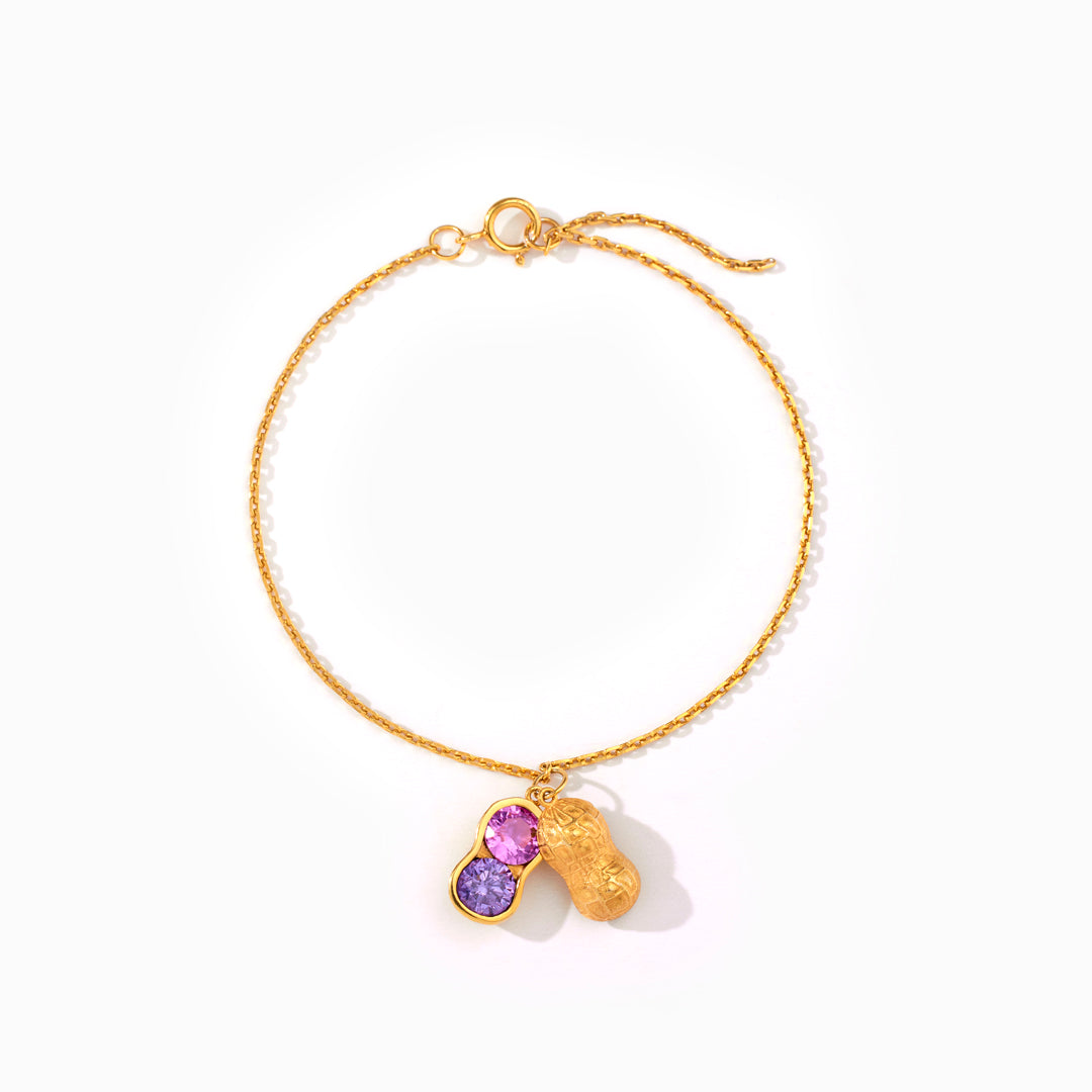 We Are Besties Birthstone Peanut Bracelet
