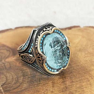 European and American fashion exaggerated temperament oval ring