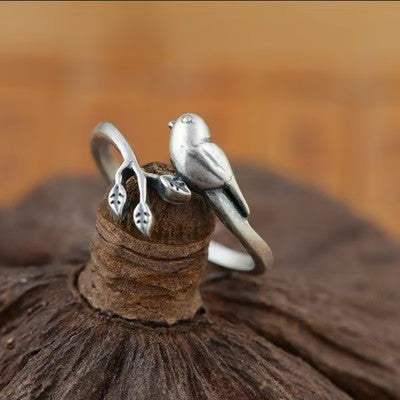 Sterling Silver Bird Adjustable Ring