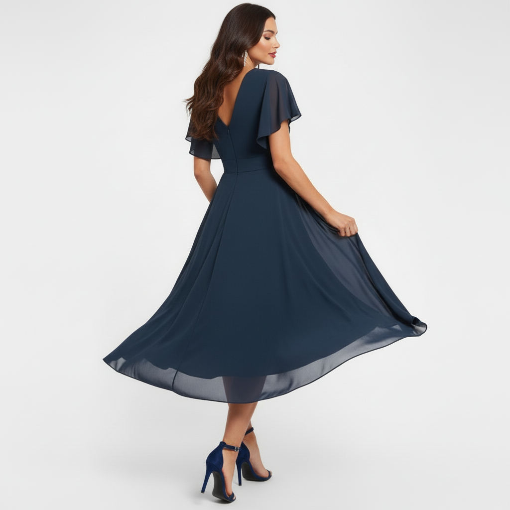 Clarissa™ Flowing V-Neck Maxi Dress