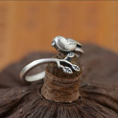 Sterling Silver Bird Adjustable Ring