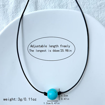 Bohemian Turquoise Stone Bead Adjustable Necklace