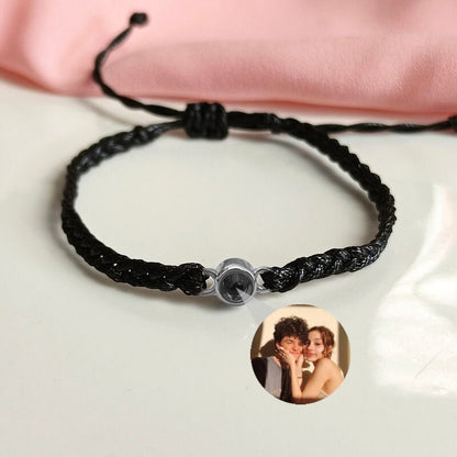 Sterling Silver Personalized Rope Picture Projection Bracelet Sincere Gift