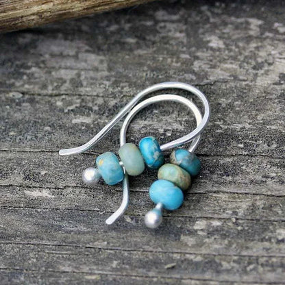 Handcrafted Turquoise Bead Drop Earrings