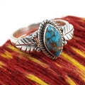Silver Vintage Turquoise Leaf Ring