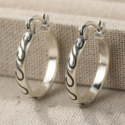 Vintage Textured Boho Hoop Earrings